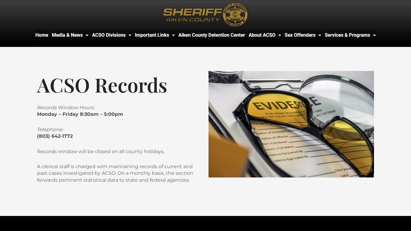 Records – Aiken County Sheriff's Office