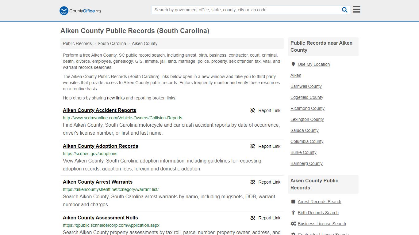 Public Records - Aiken County, SC (Business, Criminal, GIS ...